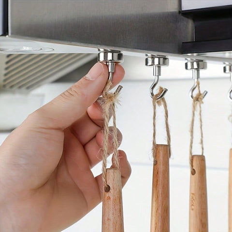 10-Pack Super Strong Magnetic Hooks (10mm)– Ideal for Campers, Caravans, BBQs, Kitchens, Fridges, Garage Walls, Wall-Mounted, Casual Style In Australia - Darrahopens