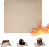 Fireproof Camping Blanket - Heat-Resistant Fiberglass Mat for Outdoor Cooking, BBQ & Emergency (Khaki 23.75" x 31.5")