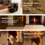 Fireproof Camping Blanket - Heat-Resistant Fiberglass Mat for Outdoor Cooking, BBQ & Emergency (Khaki 23.75" x 31.5")