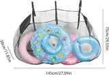 Pool Floats Storage Bag, Foldable Swimming Pool Hanging Mesh Organizer for Balls,Floats,Water Inflatable Toys and Other Pool Accessories