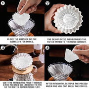 2-in-1 Convertible Style Coffee Filter Shape Fixed Tool For V60 & Basket Pour Over Coffee Filter Paper Assistant – Convenient and Efficient Accessory for Enthusiasts (Transparent white)