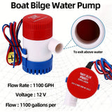 12V 1100Gph Electric Bilge Pump, Non-Automatic Submersible Water Pump for Boat, RV, Pond and Pool In Australia - Darrahopens