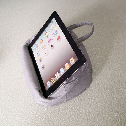 Light Gray Cone-Shaped Portable Tablet Stand, Universal Holder for Devices Up to 11”, Ergonomic Stand for Drawing Reading Video Watching Lazy Use