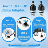 2Pcs Inflatable Boat SUP Pump Adapter, Premium Conventional Air Adapter, Sturdy SUP Air Adapter,Quickly Inflation and Strong Sealing Pump Adapter, for Inflatable Boat, Paddleboard and Kayak