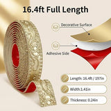 16.4ft Self-Adhesive Flexible Wall Trim, Peel and Stick Molding for Mirror Frame, Cabinet and Home Decor, Champagne Gold In Australia - Darrahopens