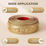 16.4ft Self-Adhesive Flexible Wall Trim, Peel and Stick Molding for Mirror Frame, Cabinet and Home Decor, Champagne Gold In Australia - Darrahopens