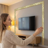 16.4ft Self-Adhesive Flexible Wall Trim, Peel and Stick Molding for Mirror Frame, Cabinet and Home Decor, Champagne Gold