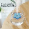 2Pcs USB Small Humidifier,Portable Creative Flower Humidifier,Easy to Use,Plastic Quiet Mini Air Humidifier for Home Bedroom Office Desk(White&Blue)