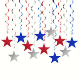 12pcs American Flag Star Garland, Patriotic Red White Blue Spiral Hanging Decorations for Independence Day, Memorial Day, Veterans Day, Home Party, 12pcs/Set In Australia - Darrahopens
