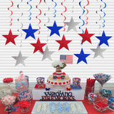 12pcs American Flag Star Garland, Patriotic Red White Blue Spiral Hanging Decorations for Independence Day, Memorial Day, Veterans Day, Home Party, 12pcs/Set In Australia - Darrahopens