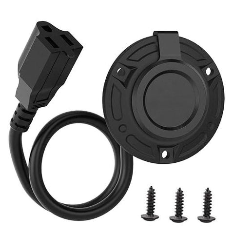 15 Amp 125V RV Shore Power Inlet Plug, Waterproof AC Port Socket for Outdoor RV Electrical Connection