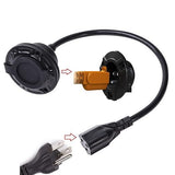 15 Amp 125V RV Shore Power Inlet Plug, Waterproof AC Port Socket for Outdoor RV Electrical Connection