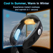 Space Heater Indoor Portable Fan Air Cooler Hanging Neck Fan Neckband Mobile Air Conditioner For Winter Heating Warmer Summer