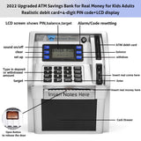 2024 Upgraded ATM Saving Piggy Bank for Real Money for Kids Adults Personal ATM Savings Bank Machine with Card, Password Login