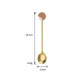 Coffee Spoons, Stirring Spoons,4 PCS Tea Spoons Long Handle Gold Teaspoons, Gold Spoons, Ice Tea Spoons, Long Spoons for Stirring,