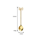 Coffee Spoons, Stirring Spoons,4 PCS Tea Spoons Long Handle Gold Teaspoons, Gold Spoons, Ice Tea Spoons, Long Spoons for Stirring,