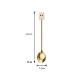 Coffee Spoons, Stirring Spoons,4 PCS Tea Spoons Long Handle Gold Teaspoons, Gold Spoons, Ice Tea Spoons, Long Spoons for Stirring,