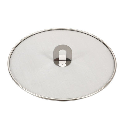 Stainless Steel Splatter Screen Mesh Pan Pot Lid Cover Oil Resist Splash Guard Frying Cooking Tools Practical Kitchen (25cm)