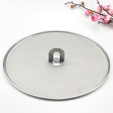 Stainless Steel Splatter Screen Mesh Pan Pot Lid Cover Oil Resist Splash Guard Frying Cooking Tools Practical Kitchen (25cm)