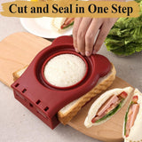 Sandwich Cutter Sealer for kids, Uncrustables Sandwich Maker Boys and Girls, Lunchbox Bread Cutter, Breakfast Sandwich Maker (Red)