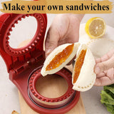 Sandwich Cutter Sealer for kids, Uncrustables Sandwich Maker Boys and Girls, Lunchbox Bread Cutter, Breakfast Sandwich Maker (Red)