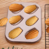 Mold Cake Pan, 6-Cavity Non-Stick Oval Shell Bakeware for Oven Baking Heavy Duty Cookies Trays for Oven Baking,