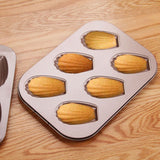 Mold Cake Pan, 6-Cavity Non-Stick Oval Shell Bakeware for Oven Baking Heavy Duty Cookies Trays for Oven Baking,