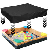 200X200cm 420D Heavy Duty Sandbox with Cover, Sand Coxes for Kids Outdoor Square Sandboxes Sandpit Cover (Black), Cover Only