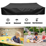 200X200cm 420D Heavy Duty Sandbox with Cover, Sand Coxes for Kids Outdoor Square Sandboxes Sandpit Cover (Black), Cover Only