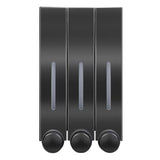 Wall Mounted Dispenser, 3 Chamber Manual Shower Pump Organizer Refillable Shampoo Bottle for Home Bath Kitchen Hotels Restaurants