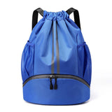 Sports Drawstring Backpack - String Swim Gym Bag with Shoes Compartment and Wet Proof Pocket for Women&Men