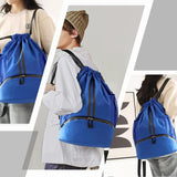 Sports Drawstring Backpack - String Swim Gym Bag with Shoes Compartment and Wet Proof Pocket for Women&Men