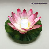 5PCS Solar Power Energy Floating Lotus Flower LED Accent Light for Pool Pond-Wishing Water Lily Candles Light Decorative Floating
