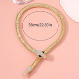 Fashion Femme Jewelry Full Rhinestone Accessories gold Crystal Snake long Pendant Necklace. (Gold)-Snake Necklace Bracelet Retro In Australia - Darrahopens