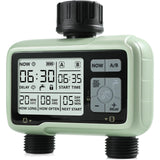 Water Timer for Garden Hose,Sprinkler Timer with Rain Delay/Manual Watering/Automatic Irrigation Controller System 2 Outlet