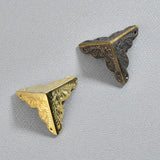 12 Pack Furniture Corner Protector Antique Bronze Triangle Edge Decorative Metal Corner Guard for Storage Box Jewelry Case Cabinet