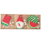 9 Pcs Watermelon Wooden Pendant Wood Trim Swedish Elf Dwarf Hawaii Decor Office Decor Wooden Signs Decor for Office Hawaiian In Australia - Darrahopens