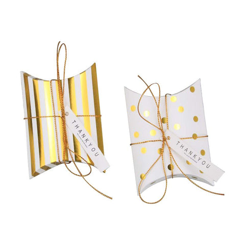 Heavyweight Foil Stamped Dots & Stripes Party Favor Boxes (50 Pack) | Perfect For Dinner Parties, Weddings, & Events In Australia - Darrahopens