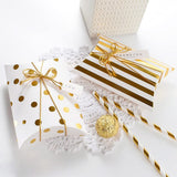 Heavyweight Foil Stamped Dots & Stripes Party Favor Boxes (50 Pack) | Perfect For Dinner Parties, Weddings, & Events
