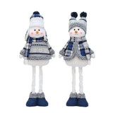 Christmas Doll Ornaments, Christmas Snowman Plush Fabric Decoration, Retractable Snowman Standing Figure Toy