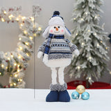 Christmas Doll Ornaments, Christmas Snowman Plush Fabric Decoration, Retractable Snowman Standing Figure Toy