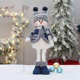 Christmas Doll Ornaments, Christmas Snowman Plush Fabric Decoration, Retractable Snowman Standing Figure Toy