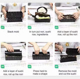 Sushi Maker Home Sushi Mold Press Plastic Sushi Maker Tool Easy Sushi Making Kit Sushi Set 10 Pieces