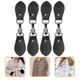 4pcs Leather Tab Closure Clip Holder Buckle Clasp Pin for Poncho Cape Cardigan Wrap Shawl Accessories Black In Australia - Darrahopens