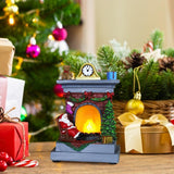 Resin Christmas Village Accessories, Battery Operated Lighted LED Christmas Village Figurines Decoration