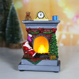 Resin Christmas Village Accessories, Battery Operated Lighted LED Christmas Village Figurines Decoration