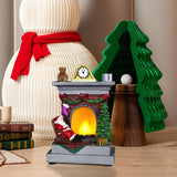 Resin Christmas Village Accessories, Battery Operated Lighted LED Christmas Village Figurines Decoration