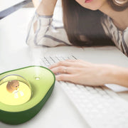Upgraded Creative Avocado Essential Oil Diffuser，Intelligent Anti-Dry Burn，Ultrasound Humidifier，Bedside Atmosphere Night Light