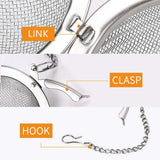 Stainless Steel Mesh Tea Ball Tea Strainers Tea Infuser Strainer Filters for Tea Extended Chain Hook for Brew Loose In Australia - Darrahopens