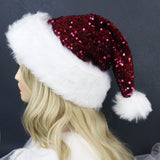 Santa Hat, Christmas Hats for Women or Men, Soft Adults Holiday Hat for Santa Claus New Year Party Supplies In Australia - Darrahopens